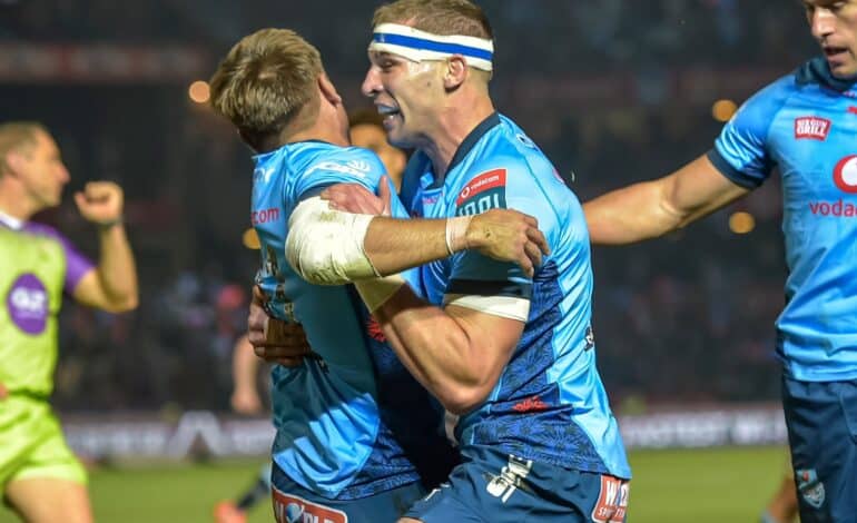 Cameron Hanekom celebrate for the Bulls e1749320273769
