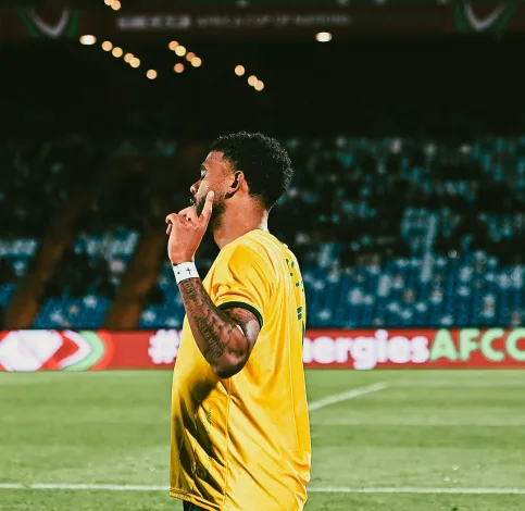 Lyle Foster celebrate scoring against Angola