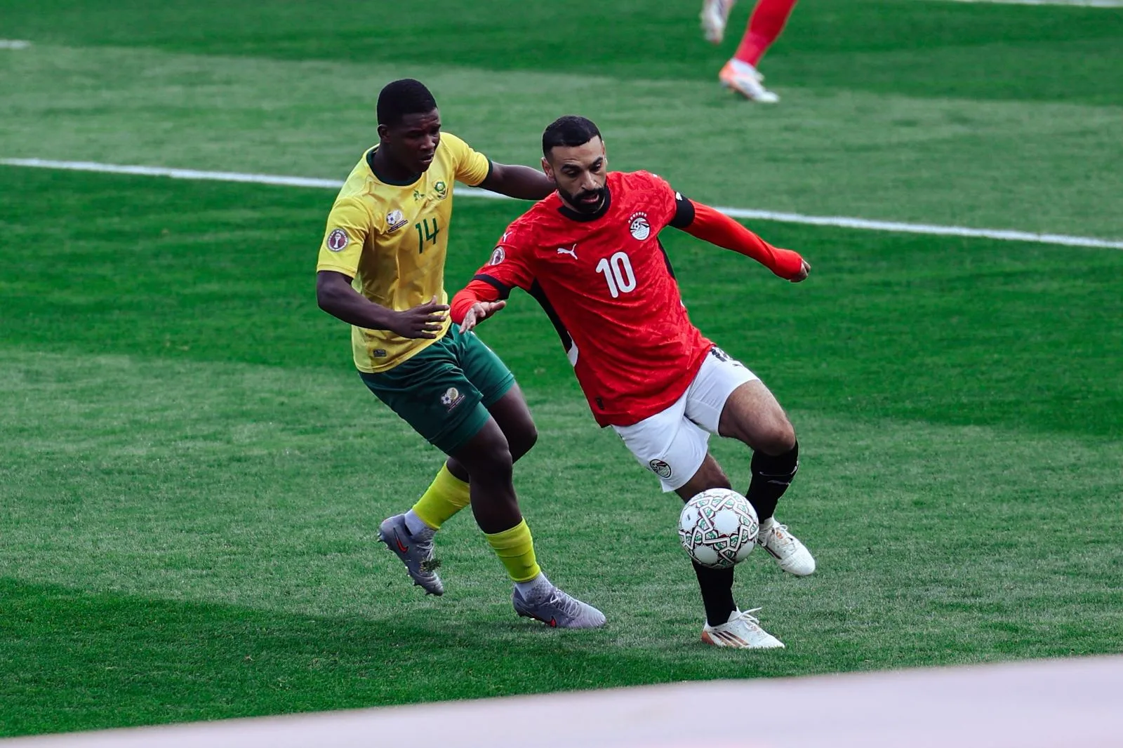 Mbekezeli Mbokazi against Mohamed Salah against Egypt