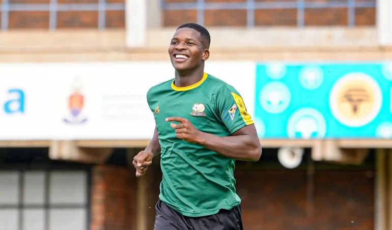Mbekezeli Mbokazi at Bafana Bafana training