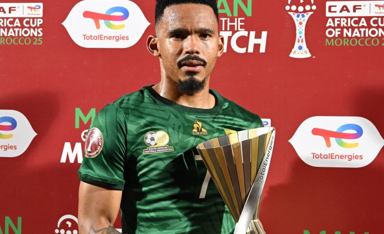 Oswin Appollis with AFCON man of the match