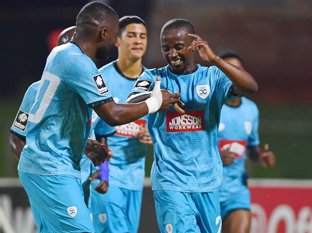 Thabo Nodada celebrate City goal