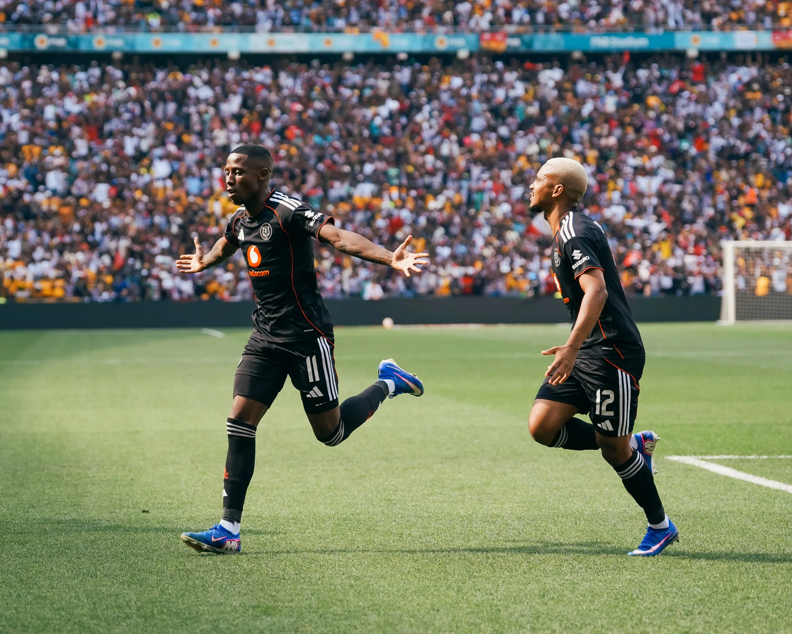 Moremi And Msendami Strike As Orlando Pirates Overcome Early Shock To Sink Cádiz 3 Tshepang Moremi celebrate Derby win