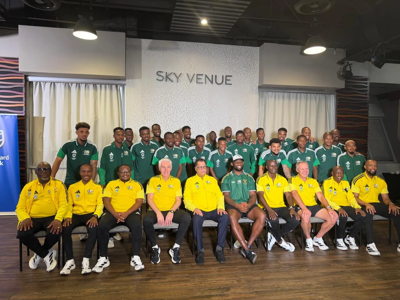 Danny Jordaan, Hugo Broos and Siya Kolisi