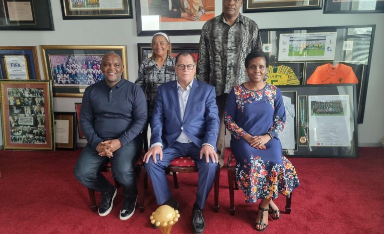 Coach Mosimane Visits SAFA House To Deliver Manual