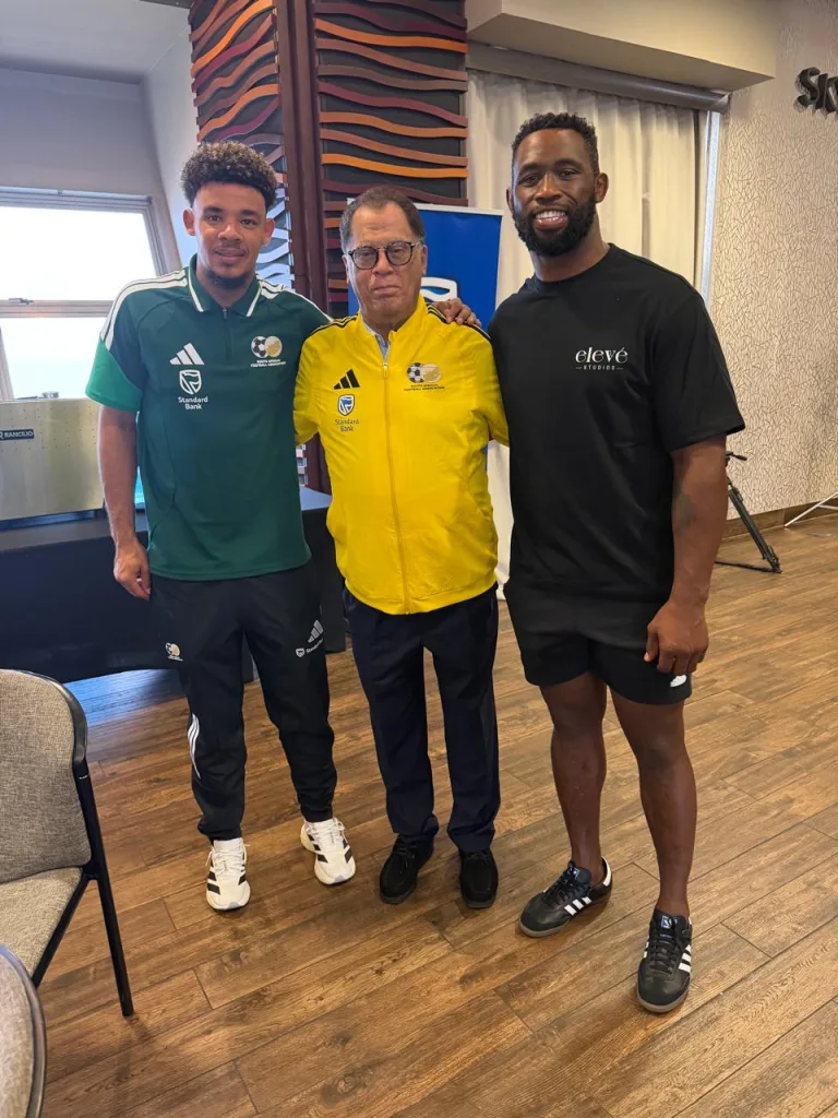 Broos Demands "Real Bafana" Return In Panama Friendlies 1 Ronwen Williams Danny Jordaan and Siya Kolisi