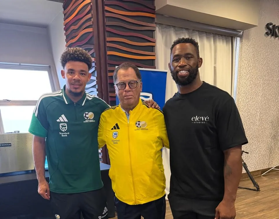 Ronwen Williams, Danny Jordaan and Siya Kolisi