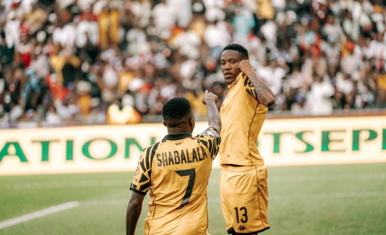 Pule Mmodi celebrating against Pirates