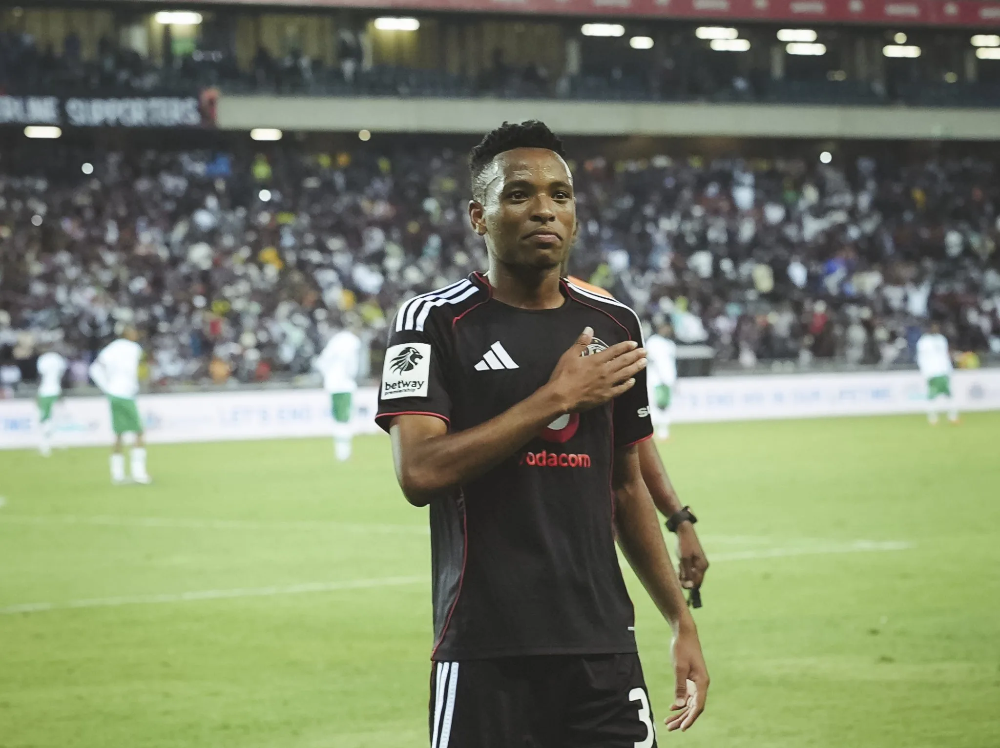 Relebohile Mofokeng celebrate against Golden Arrows