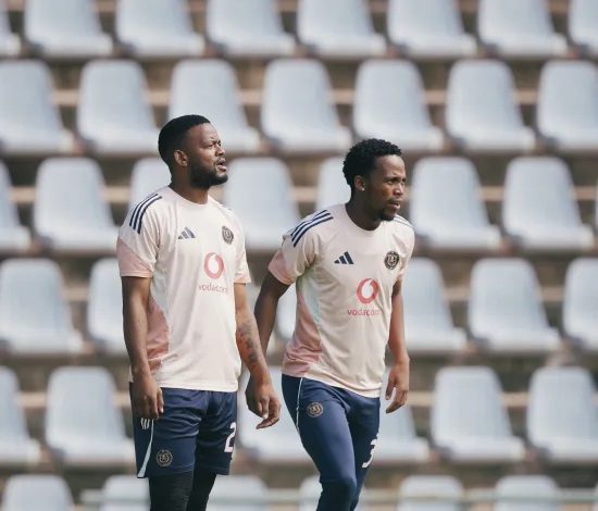 Sipho Mbule and Lebone Seema at training