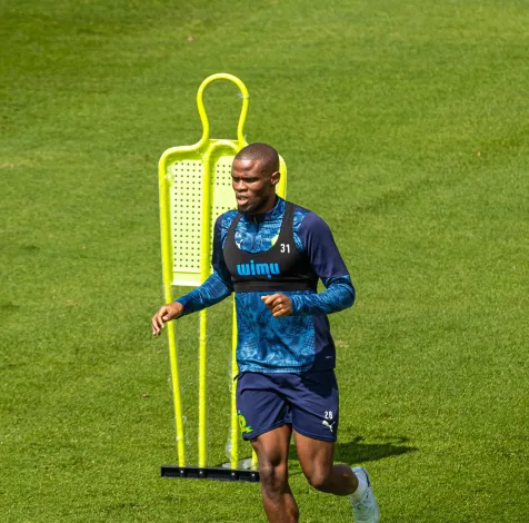 Zuko Mdunyelwa at Sundowns training