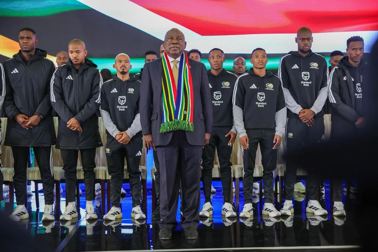 Ramaphosa Promises Public Holiday If Bafana Win 2026 World Cup 5 Cyril Ramaphosa with Bafana behind him