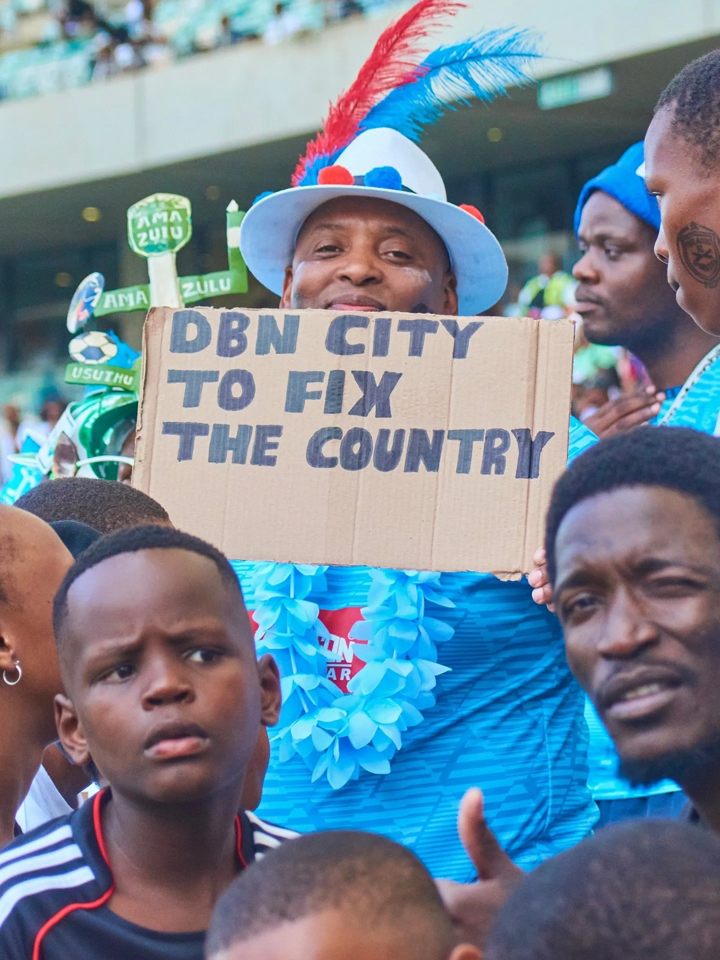 Durban City placard by fans against Pirates