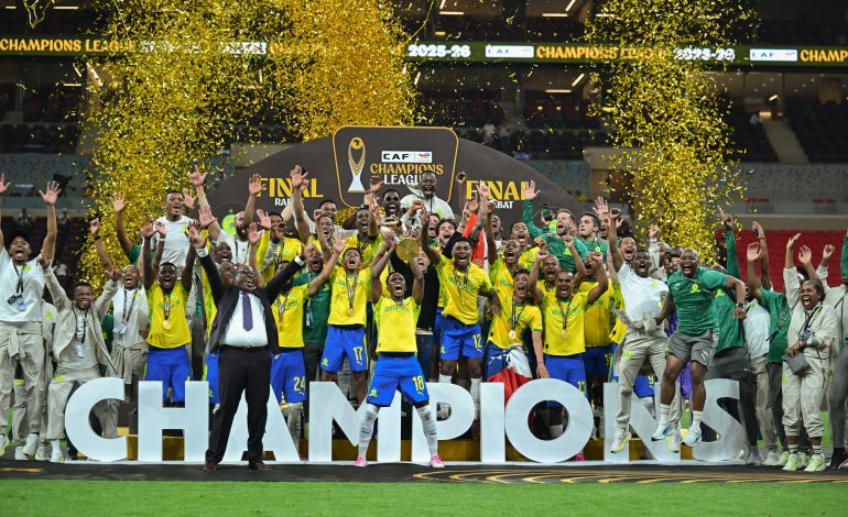 Mamelodi Sundowns lift the Champions League trophy