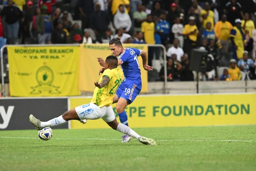 Sedwyn George scoring against Sundowns