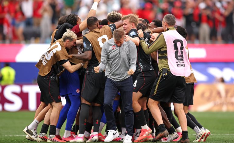Jesse Marsch celebrate against Bafana Bafana