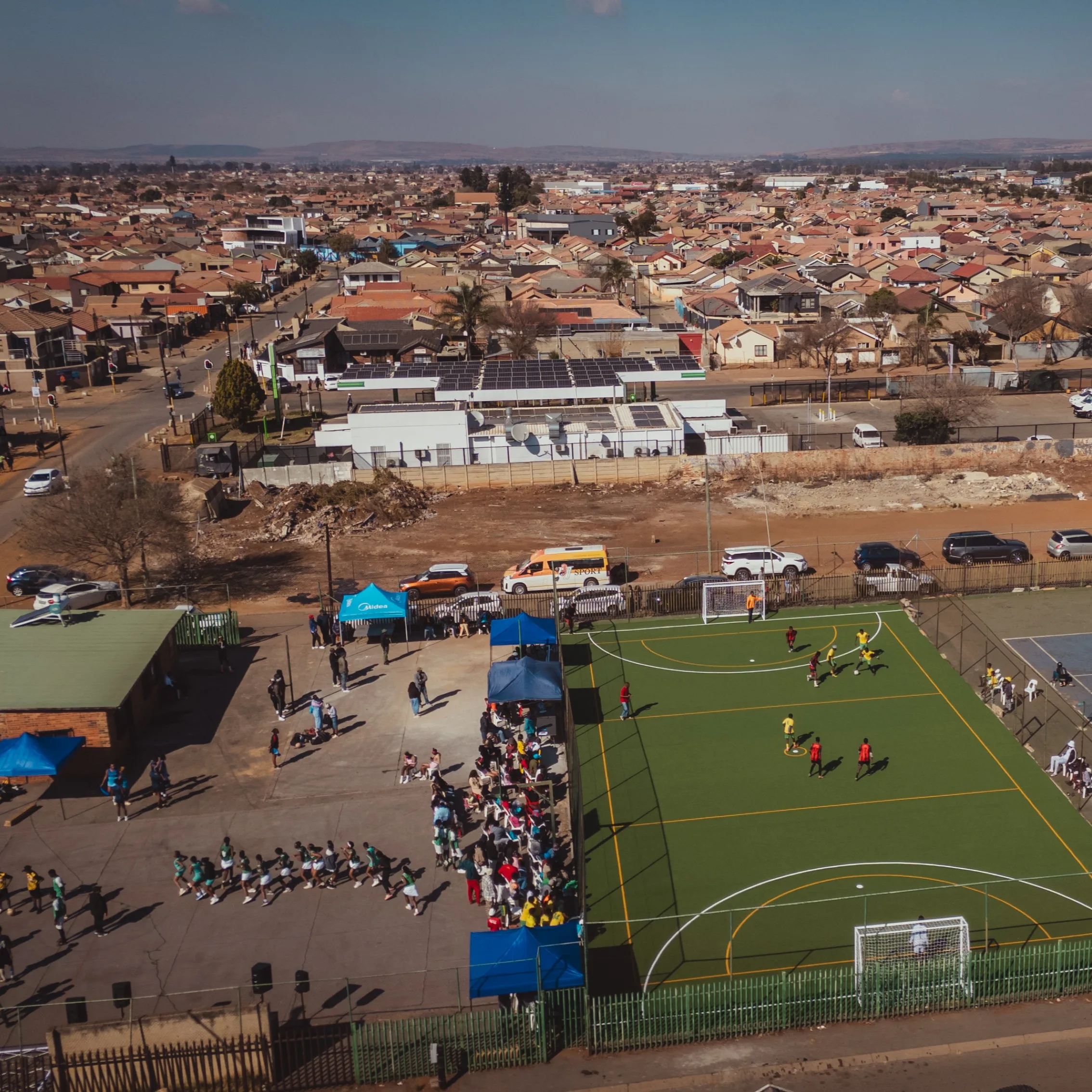 Manchester City Midea and Diski Nine9 unveil refurbished community pitch in Soweto jpeg