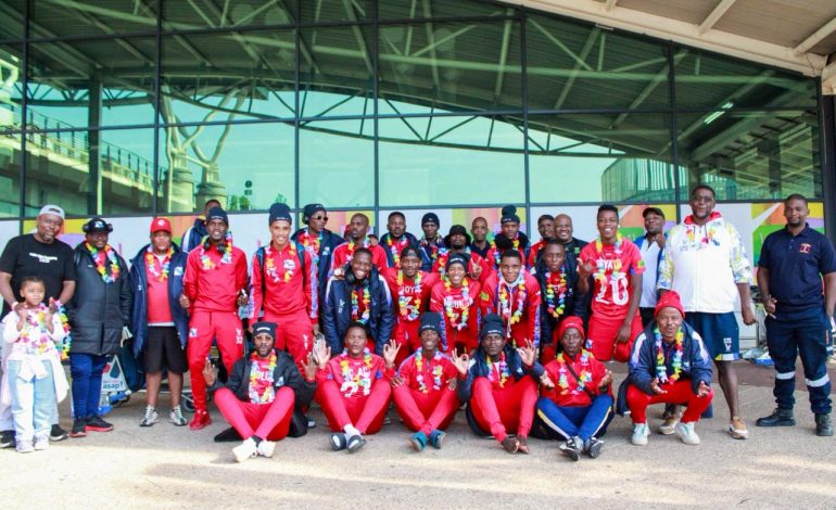 Milford FC Receive Heroes' Welcome At King Shaka International Airport After Promotion 2 Milford team at airport