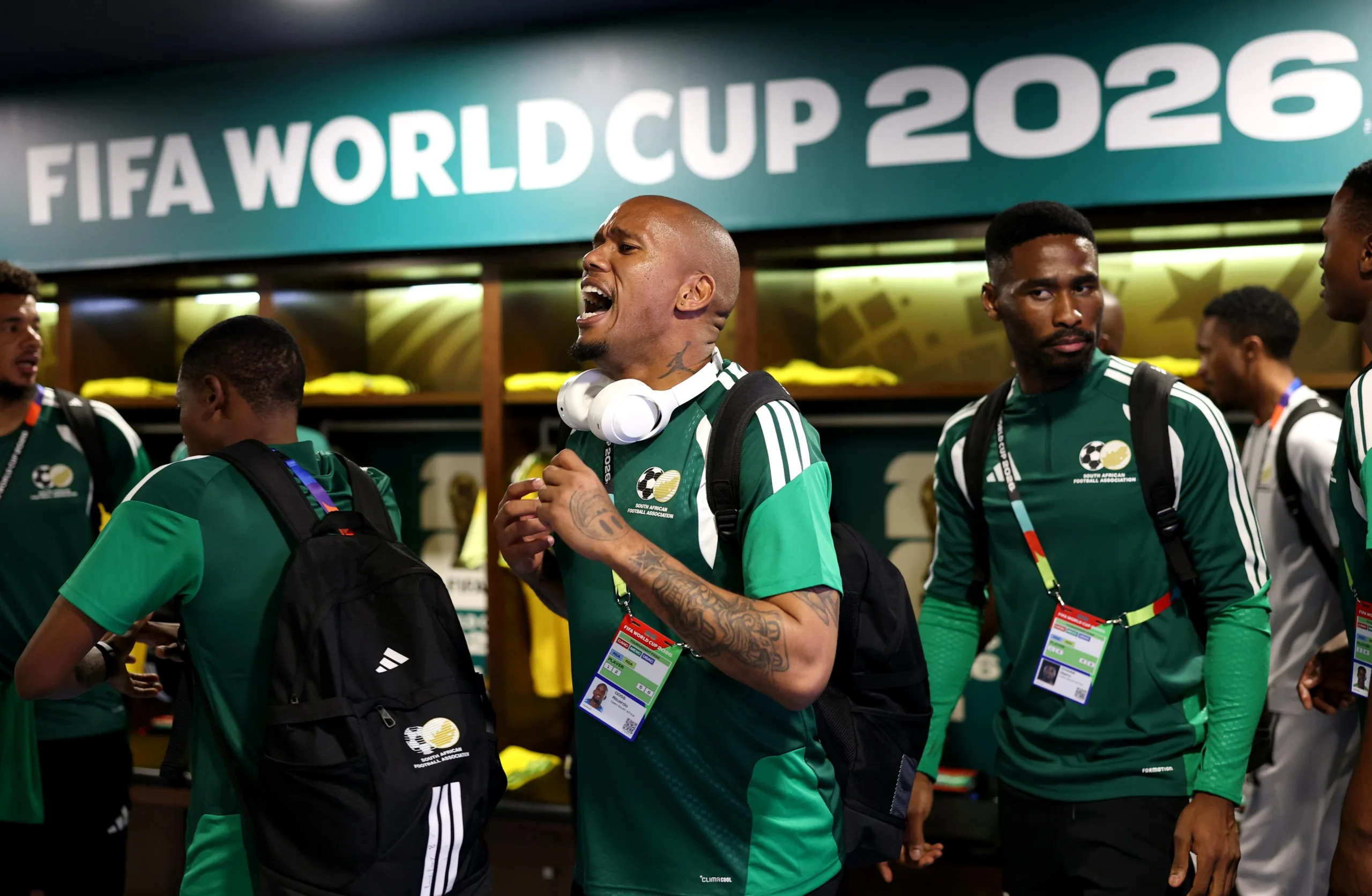 13 Players Out! Goss Headed Back To Parent Club 3 Ricardo Goss in Bafana dressing room
