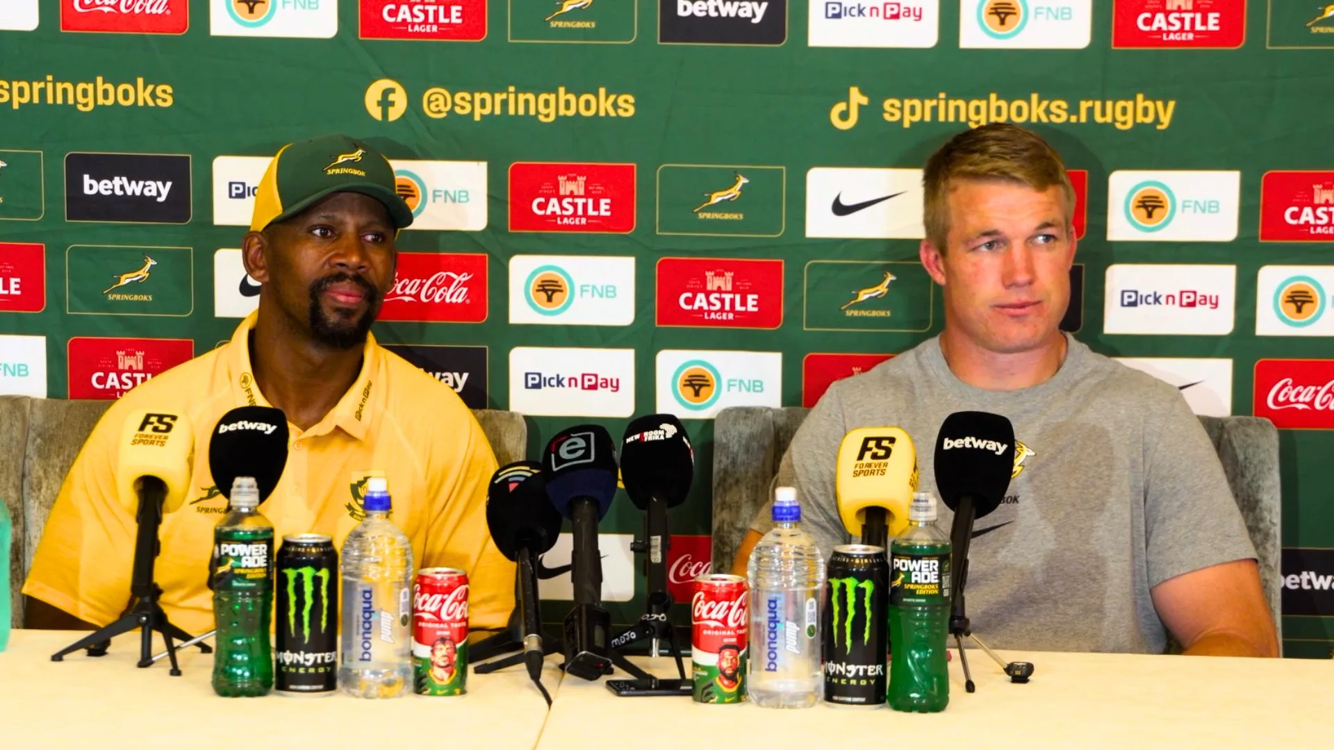 "Some Very Good Steak!" Pieter-Steph Reveals The Hilarious Secret Behind His Engine 3 Pieter-Steph with Mzwandile Stick at the press conference