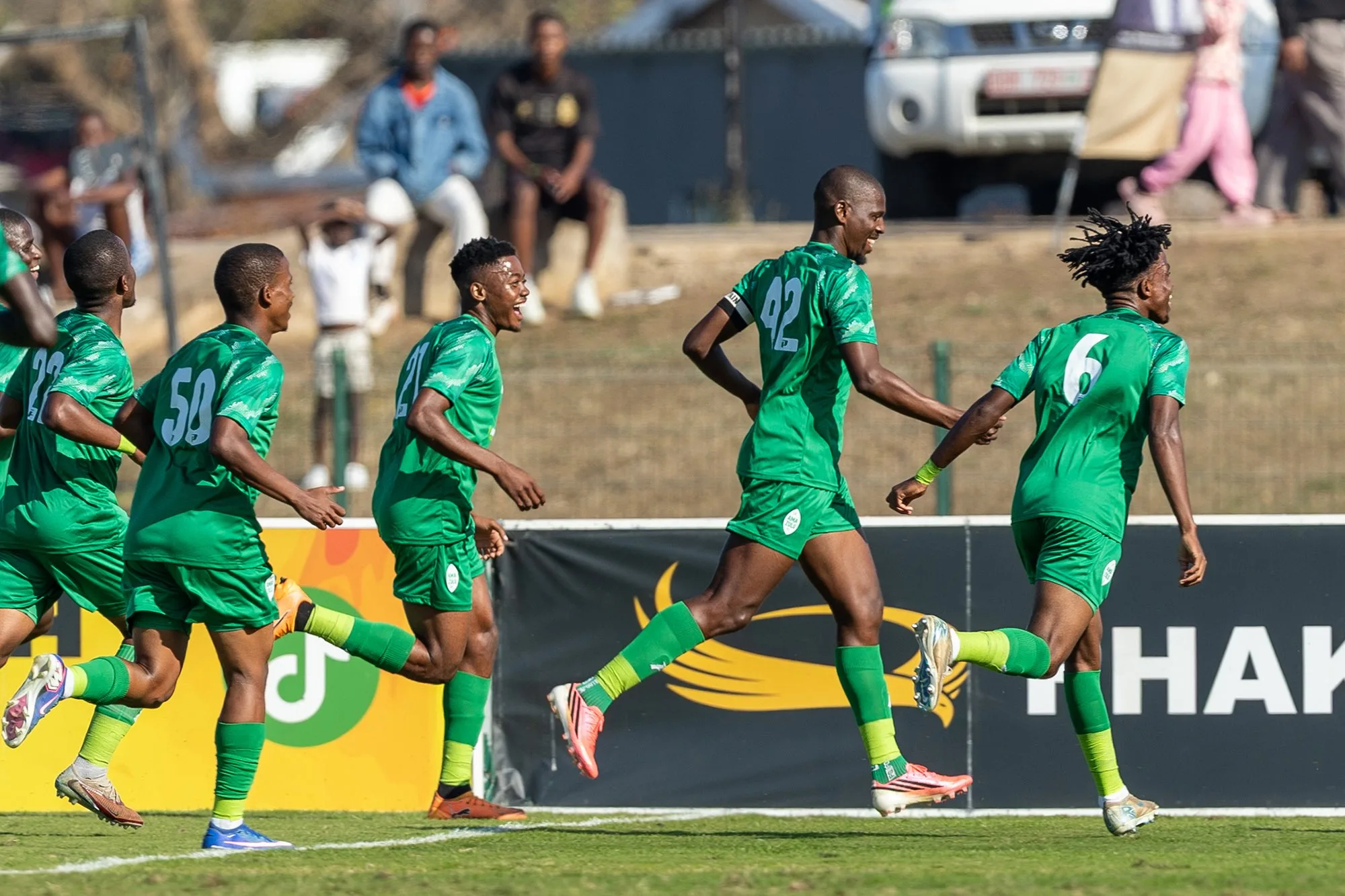 AmaZulu Sweep Past Milford To Lift Trophy at Princess Magogo Stadium 3 Sandile Mthethwa celebrate against Milford jpeg