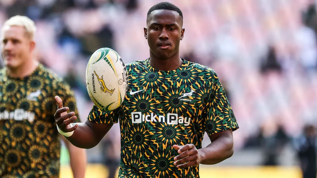 From Junior Bok To Test No. 10: Moyo's Rapid Rise Ahead Of Historic Debut In Durban 3 Vusi Moyo in Boks training