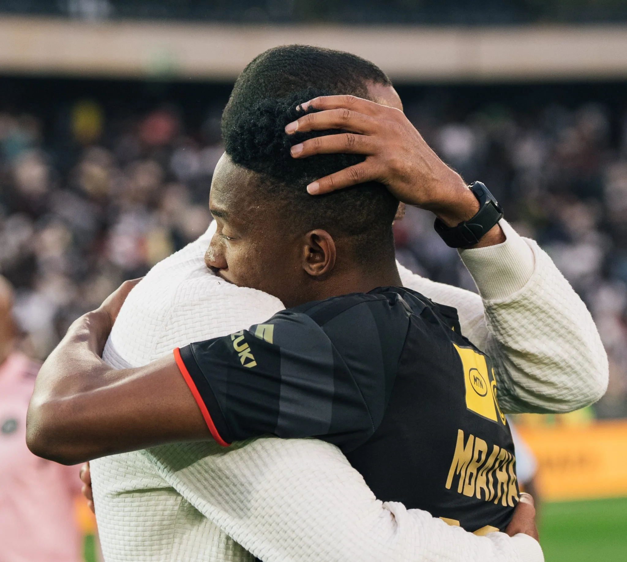 Ouaddou Issues Fierce Warning To Pirates Attackers 3 Abdelsam Ouaddiu hugging Thalente Mbatha