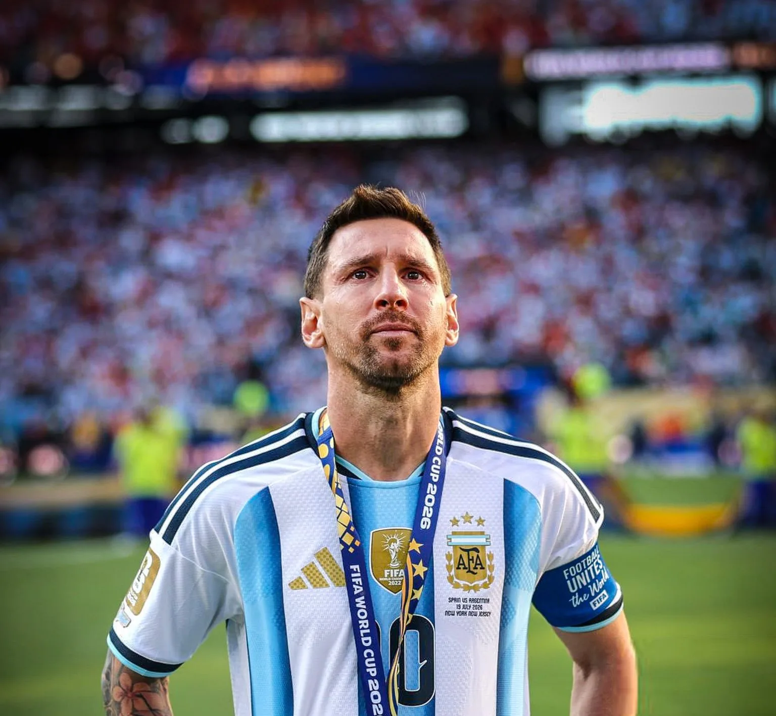 Lionel Messi with World Cup bronze medal