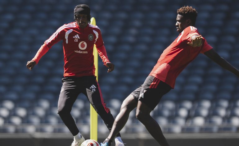 Pirates Confirm Maswanganyi Transfer To Alkhaldiya SC 2 Patrick Maswanganyi at training ahead of Sekhukhune United