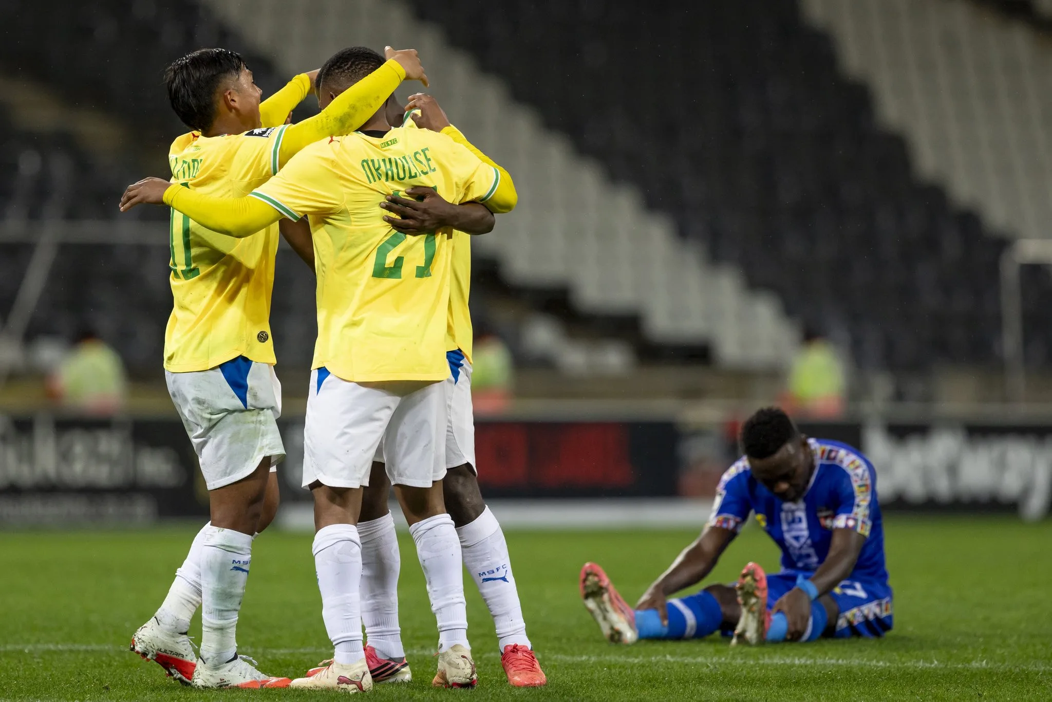 "We Need To Win It" — Why Mkhulise Says Sundowns Must Break Pirates' MTN8 Grip 3 Siphelele Mkhulise celebrate the win over TS Galaxy
