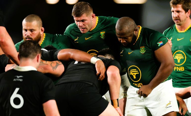 Marx Expects Fierce Front-Row Battle Against Taylor In Springboks vs All Blacks 2 Wilco Louw, Malcolm Marx, Ox Nche against the All Blacks