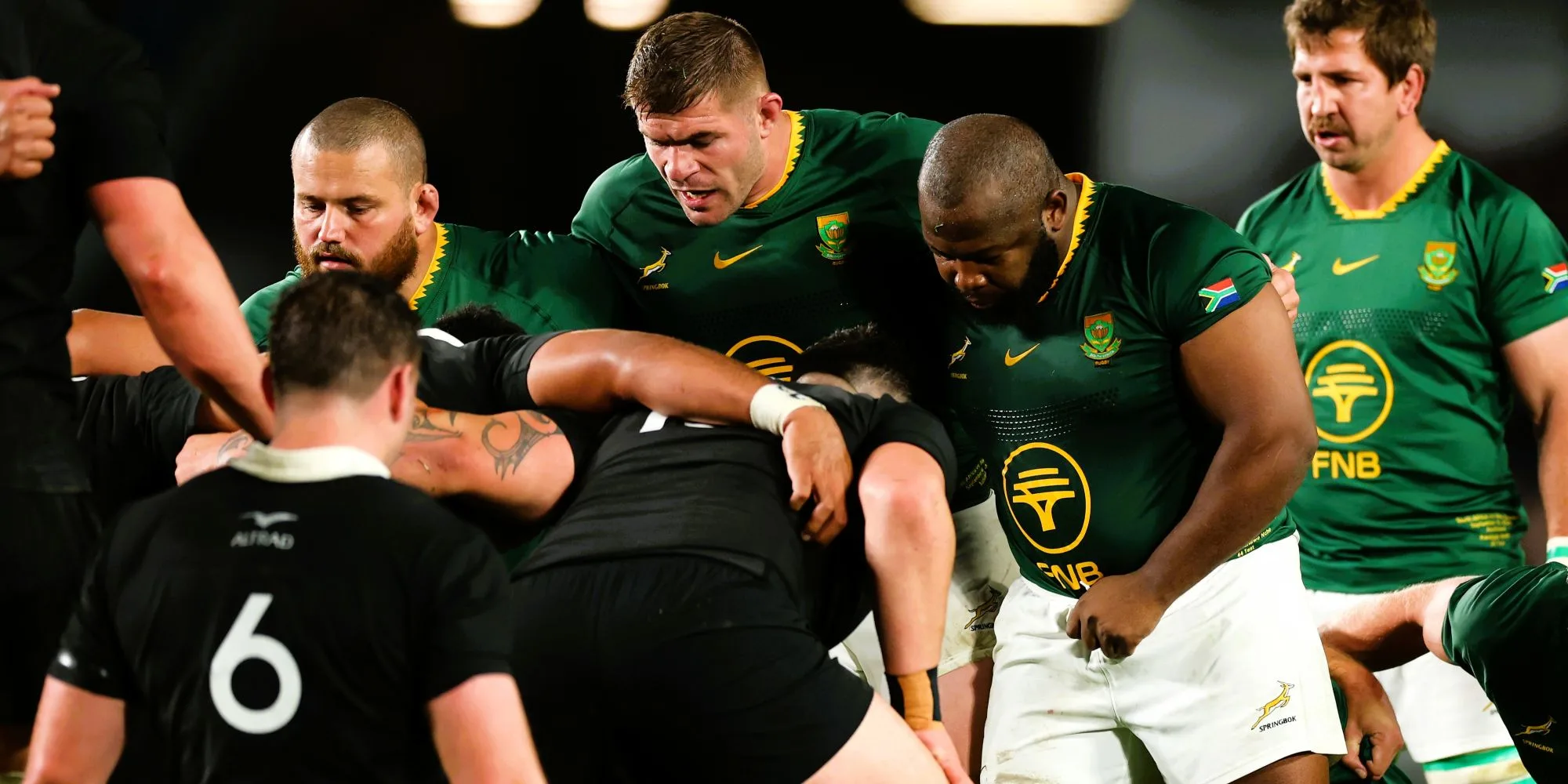 Marx Expects Fierce Front-Row Battle Against Taylor In Springboks vs All Blacks 3 Wilco Louw, Malcolm Marx, Ox Nche against the All Blacks