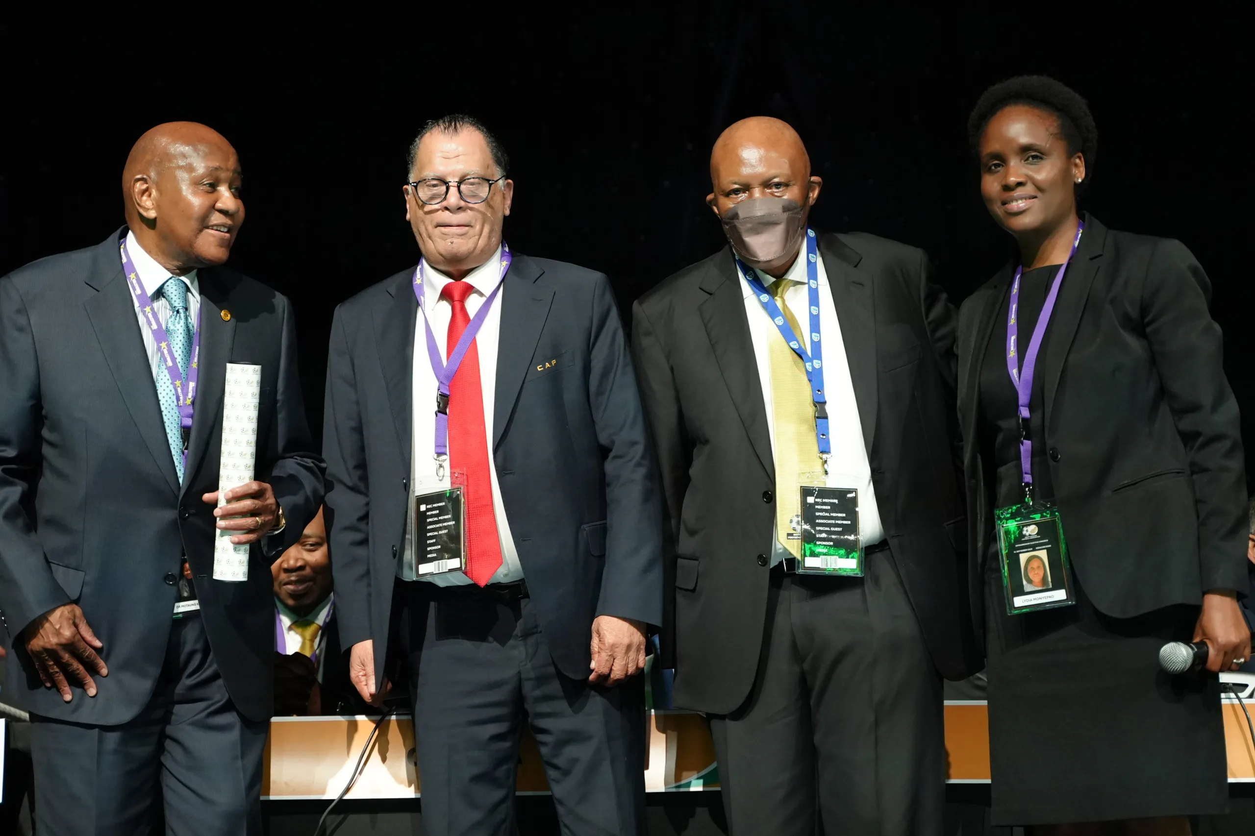 Kaizer Motaung, Danny Jordaan, Irvin Khoza, Lydia Monyepao at the congress