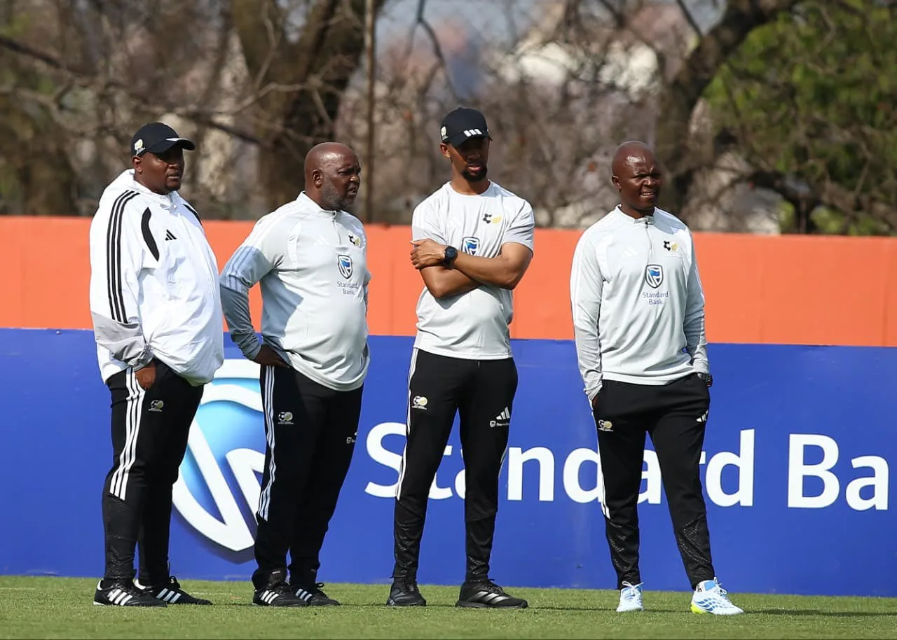 'Let's Try To Win The Cup': Mosimane Sets Bold AFCON Target For Bafana 3 Pitso Mosimane, Morena Ramoreboli, Muzi, Marcus Mashilo