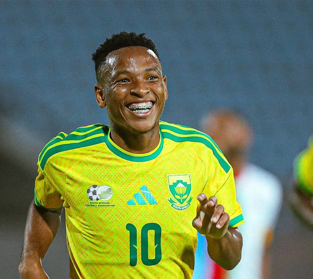 Relebohile Mofokeng celebrate against Eritrea