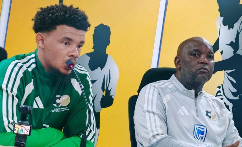 Mosimane Refuses To Underestimate Eritrea In Egypt Encounter 2 Ronwen Williams with Pitso Mosimane