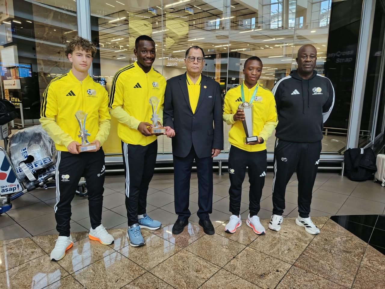 Steven Mendes, Lazola Maku, Danny Jordaan and Raymond Mdaka
