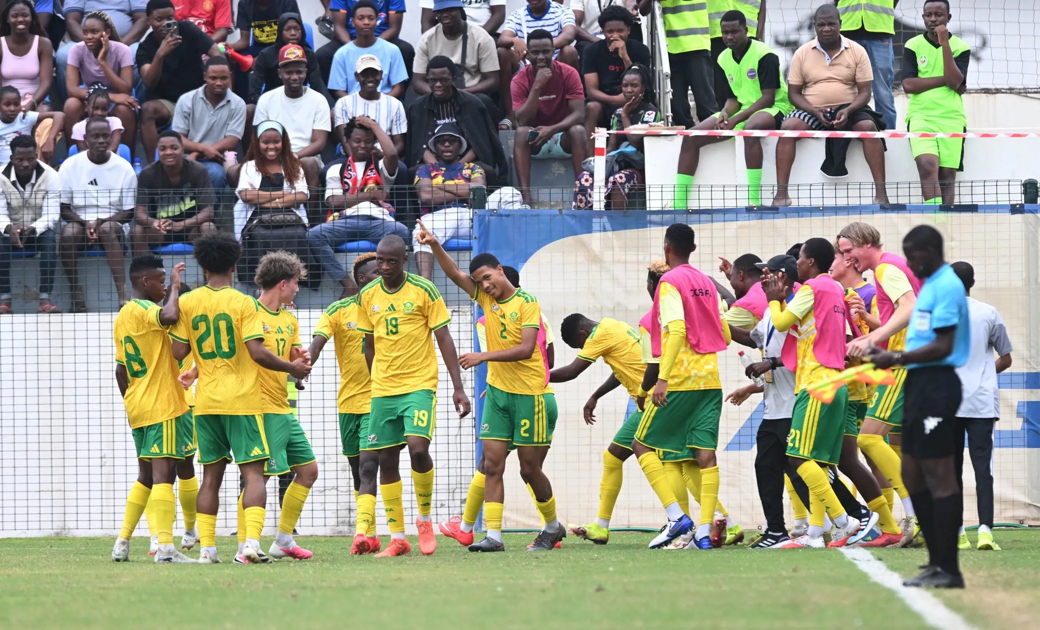 Amajita Beat Mozambique To Win Third Consecutive COSAFA U20 Championship 3 Steven Mendes scores against Mozambique