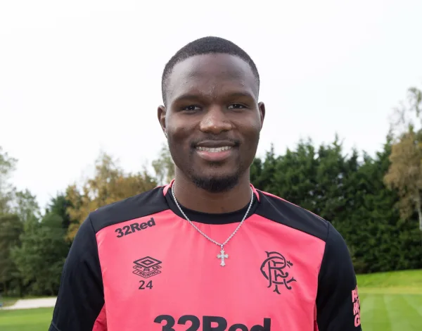Olwethu Makhanya holding the Player of the Month in Scotland