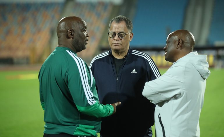 "We Have Not Arrived": Mosimane Issues Strict Warning Despite Perfect 3-Win Start 2 Pitso Mosimane and Danny Jordaan in Egypt