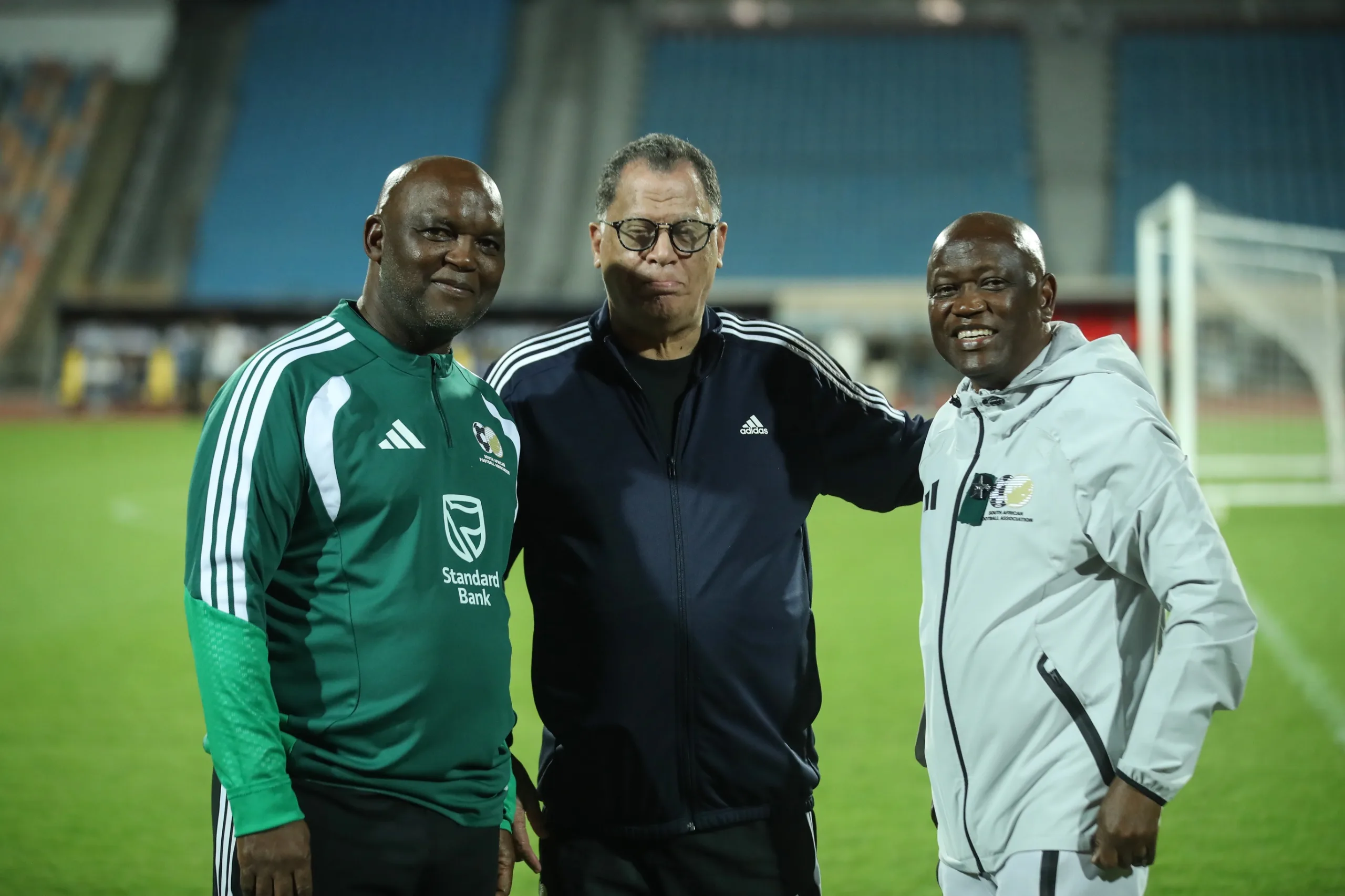 Pitso Mosimane and Danny Jordaan in Egypt one