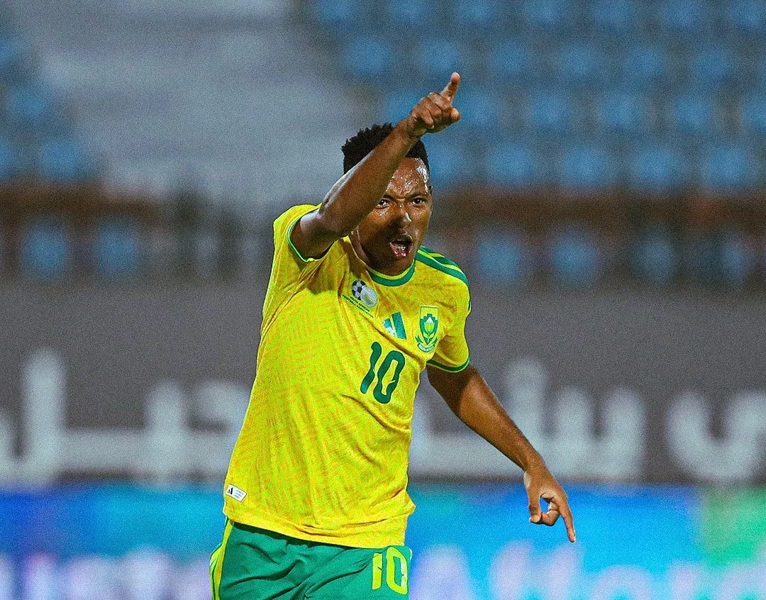 Relebohile Mofokeng celebrate against Eritrea one