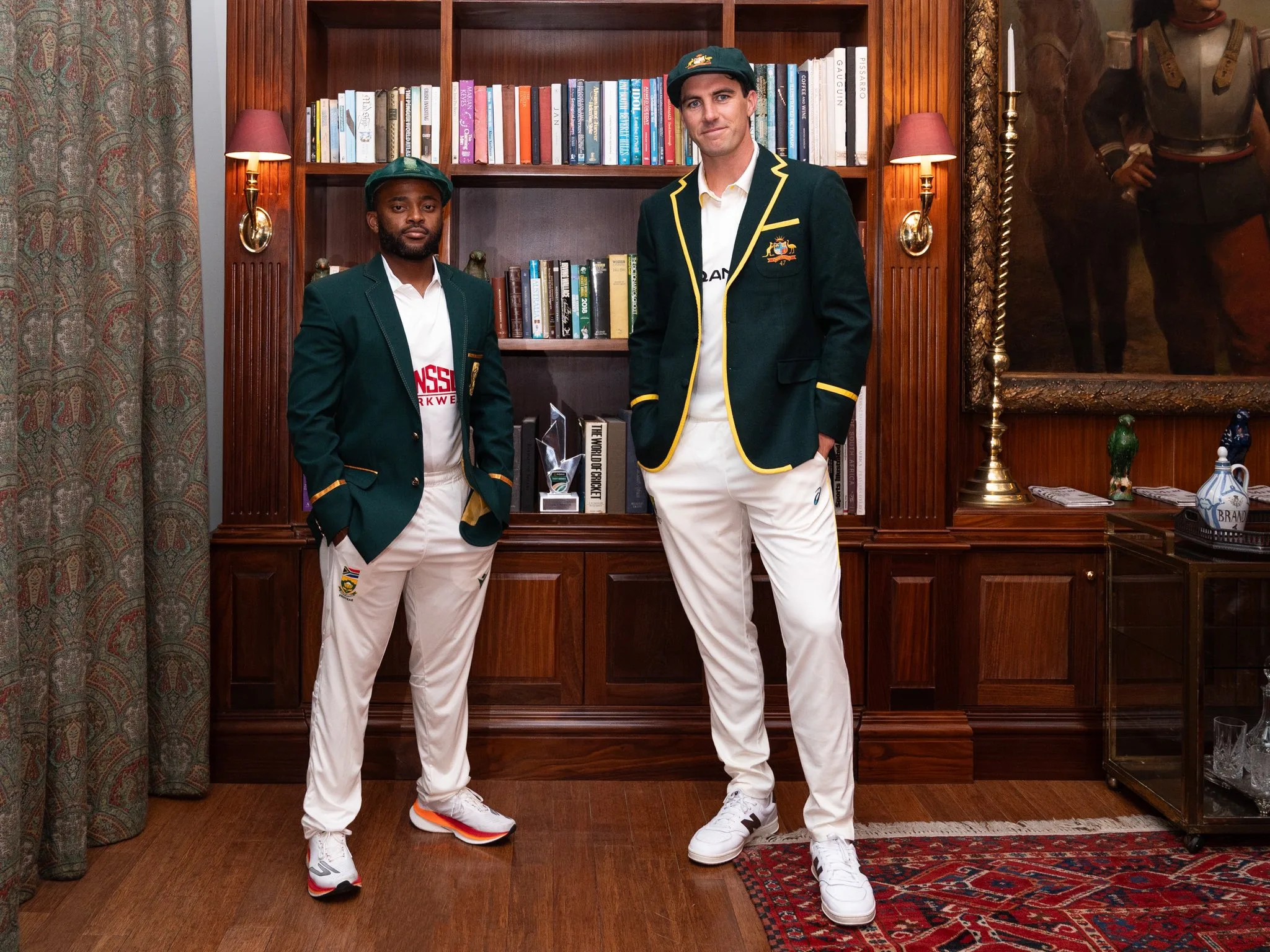Temba Bavuma with Pat Cummings of Australia